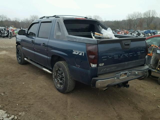 3GNEK12Z75G128019 - 2005 CHEVROLET AVALANCHE BLUE photo 3