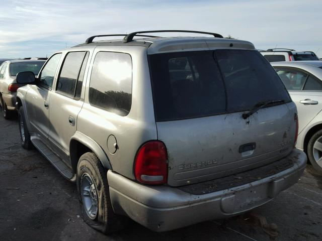 1B4HS58N92F166766 - 2002 DODGE DURANGO SL GRAY photo 3