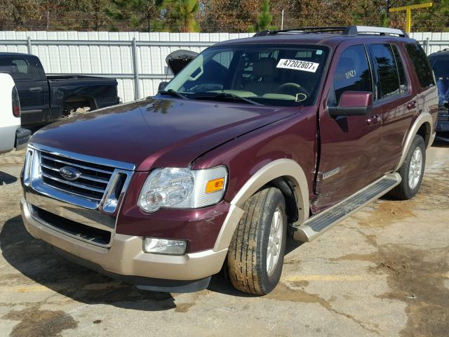 1FMEU64E57UA63032 - 2007 FORD EXPLORER E BURGUNDY photo 2