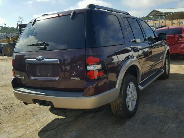 1FMEU64E57UA63032 - 2007 FORD EXPLORER E BURGUNDY photo 4