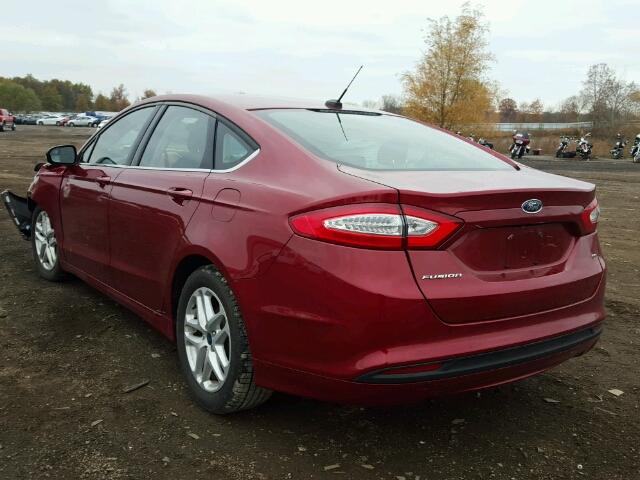 1FA6P0H75F5105948 - 2015 FORD FUSION SE RED photo 3