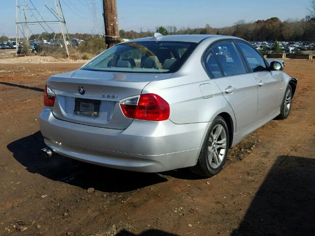 WBAVA33598P142052 - 2008 BMW 328 I SILVER photo 4