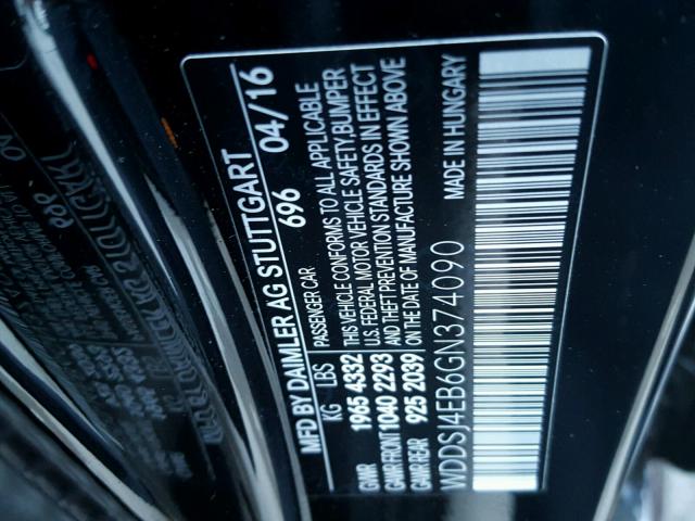 WDDSJ4EB6GN374090 - 2016 MERCEDES-BENZ CLA 250 BLACK photo 10