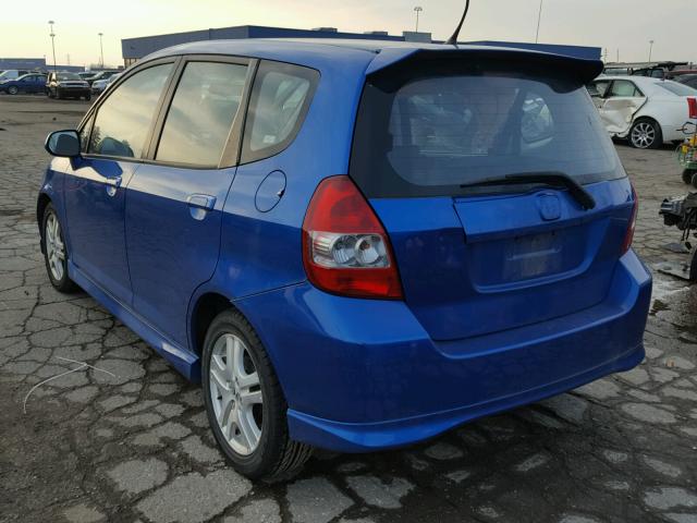 JHMGD37697S035972 - 2007 HONDA FIT S BLUE photo 3