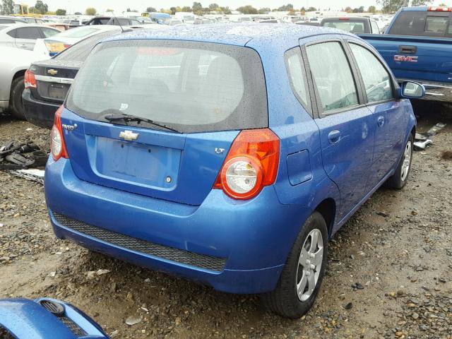 KL1TD66E99B625223 - 2009 CHEVROLET AVEO LS BLUE photo 4