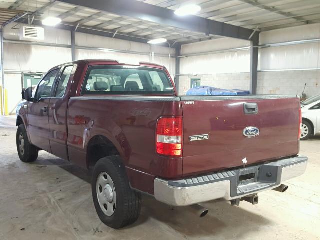 1FTRX14W14NB52207 - 2004 FORD F150 MAROON photo 3