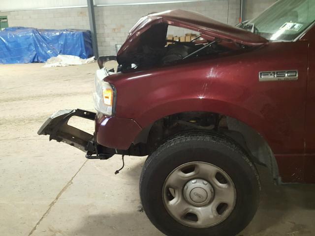 1FTRX14W14NB52207 - 2004 FORD F150 MAROON photo 9