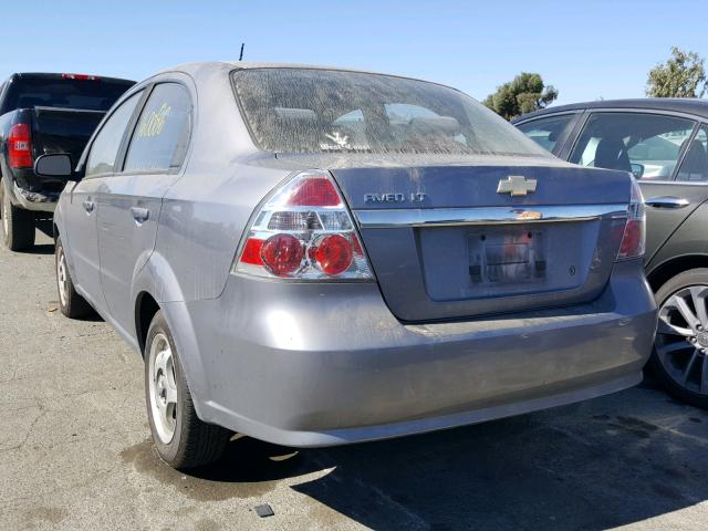 KL1TD56E59B339606 - 2009 CHEVROLET AVEO LS SILVER photo 3