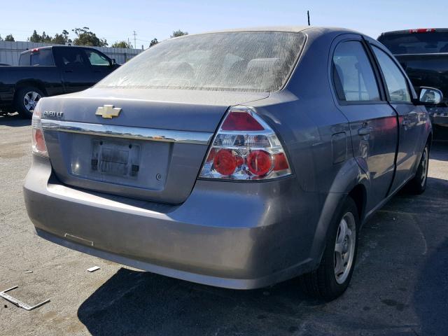 KL1TD56E59B339606 - 2009 CHEVROLET AVEO LS SILVER photo 4