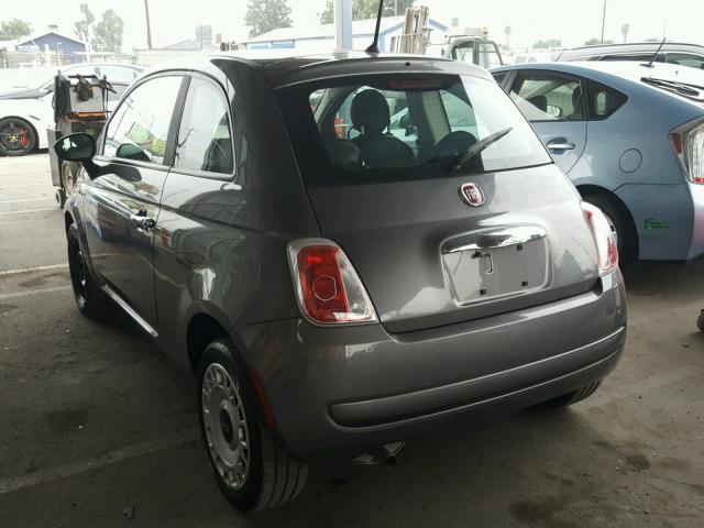 3C3CFFAR1CT130280 - 2012 FIAT 500 POP GRAY photo 3