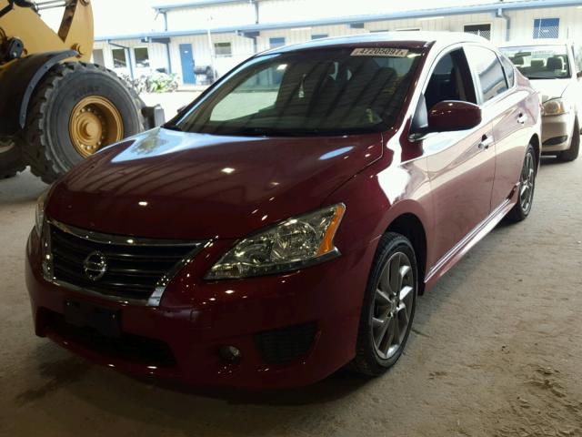 3N1AB7AP8EY235698 - 2014 NISSAN SENTRA S RED photo 2