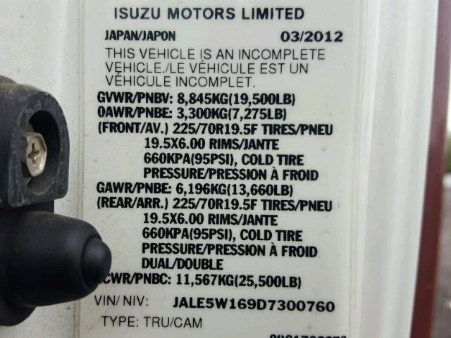 JALE5W169D7300760 - 2013 ISUZU NQR WHITE photo 10