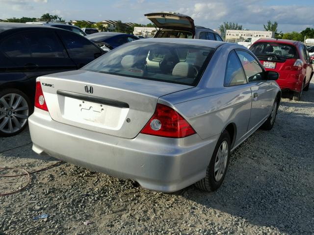 1HGEM22165L079872 - 2005 HONDA CIVIC DX V SILVER photo 4