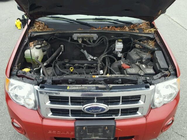 1FMCU9D77AKA35200 - 2010 FORD ESCAPE XLT RED photo 7