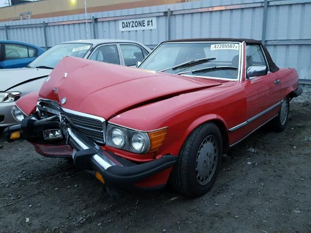 WDBBA48D0JA084559 - 1988 MERCEDES-BENZ 560 SL RED photo 2