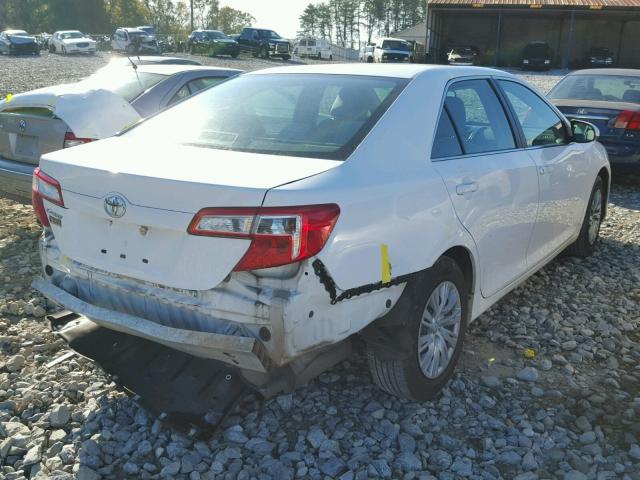 4T4BF1FK6CR260763 - 2012 TOYOTA CAMRY BASE WHITE photo 4