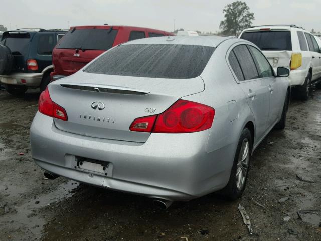 JN1CV6AP8AM405209 - 2010 INFINITI G37 BASE SILVER photo 4