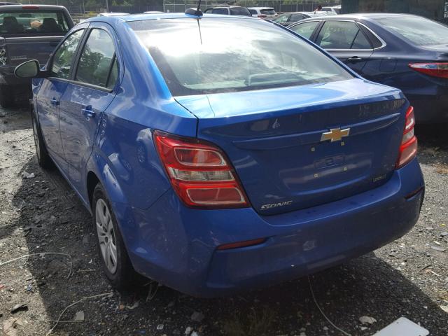 1G1JB5SH6H4150044 - 2017 CHEVROLET SONIC LS BLUE photo 3