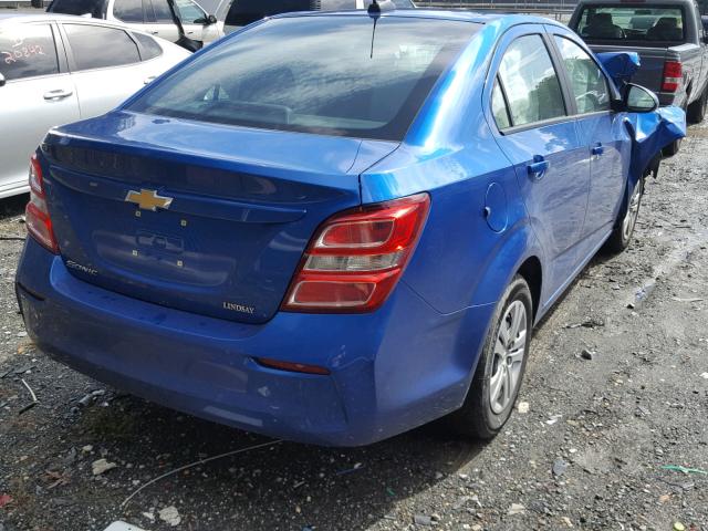 1G1JB5SH6H4150044 - 2017 CHEVROLET SONIC LS BLUE photo 4