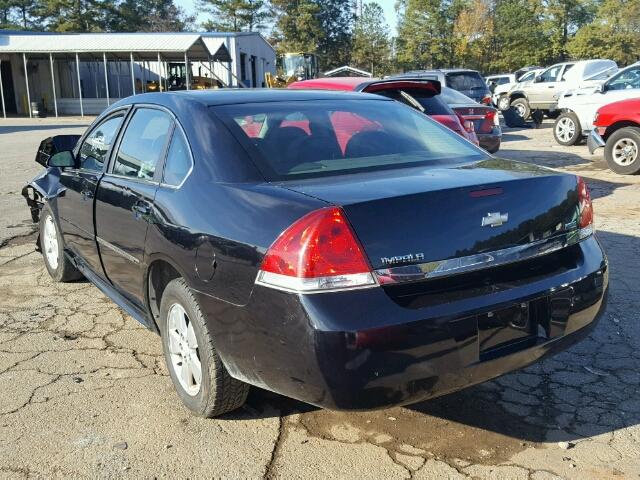 2G1WF5EK9B1208264 - 2011 CHEVROLET IMPALA LS BLACK photo 3