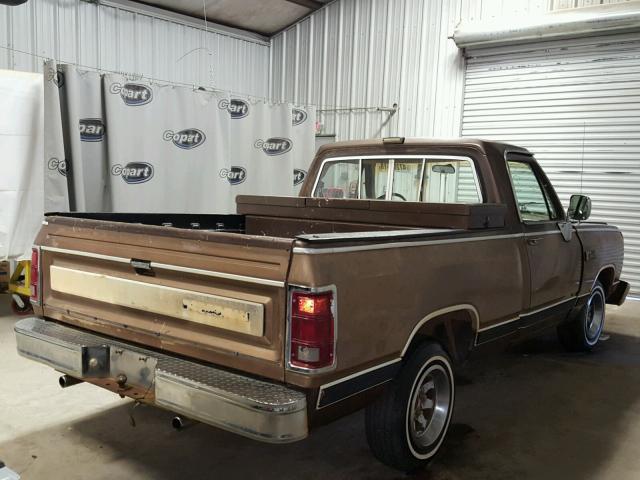 1B7FE16Y5KS020668 - 1989 DODGE D-SERIES D BROWN photo 4