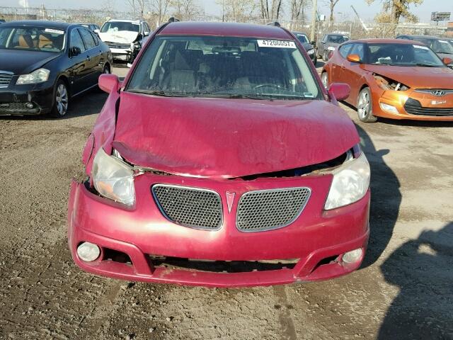 5Y2SL65897Z443092 - 2007 PONTIAC VIBE RED photo 9