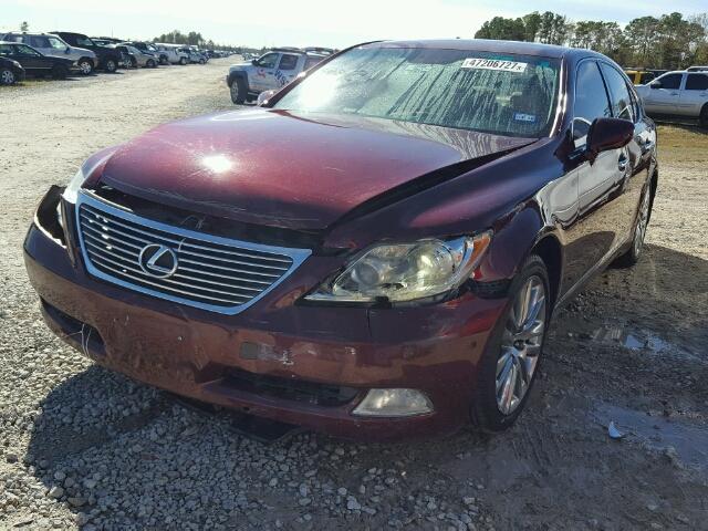 JTHBL46F875019670 - 2007 LEXUS LS 460 MAROON photo 2