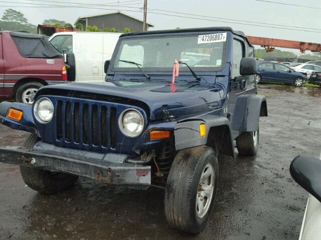 1J4FA39S96P743604 - 2006 JEEP WRANGLER X BLUE photo 2