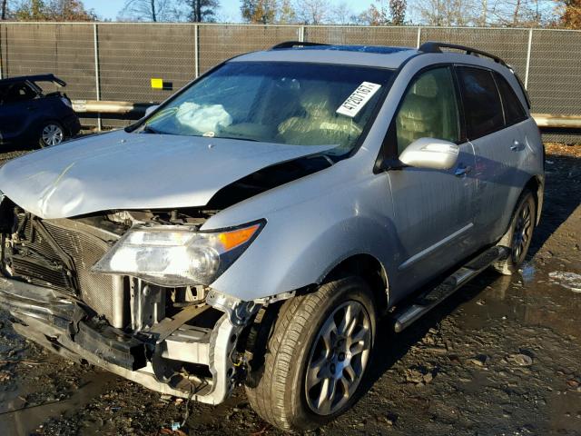 2HNYD28458H504989 - 2008 ACURA MDX TECHNO SILVER photo 2