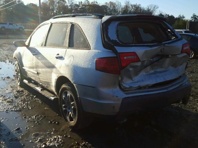 2HNYD28458H504989 - 2008 ACURA MDX TECHNO SILVER photo 3