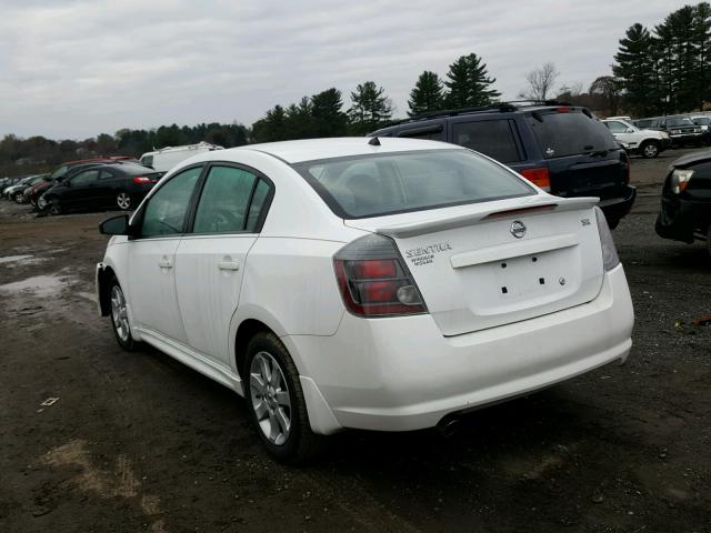 3N1AB6AP9CL649884 - 2012 NISSAN SENTRA 2.0 WHITE photo 3