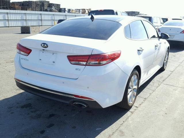 5XXGU4L38GG118354 - 2016 KIA OPTIMA EX WHITE photo 4