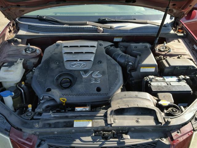 5NPEU46F17H220337 - 2007 HYUNDAI SONATA SE RED photo 7