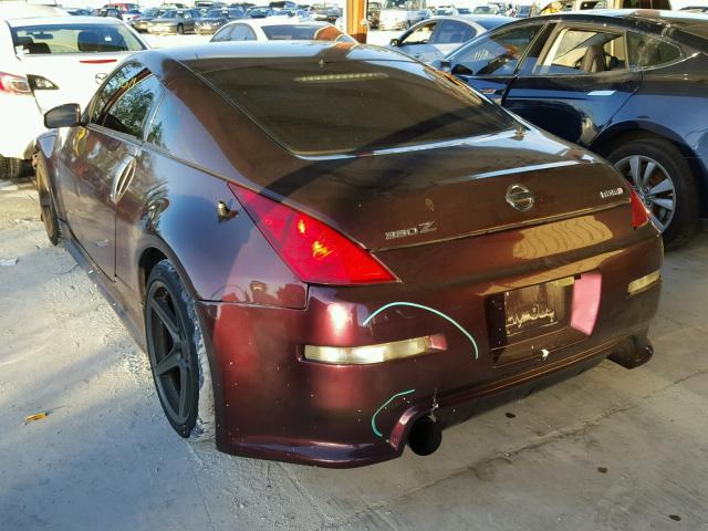 JN1AZ34DX6M308385 - 2006 NISSAN 350Z COUPE MAROON photo 3