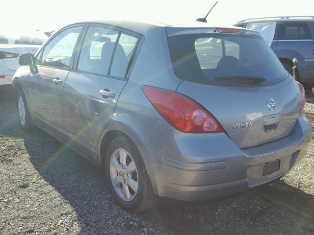 3N1BC13E97L457421 - 2007 NISSAN VERSA S GRAY photo 3