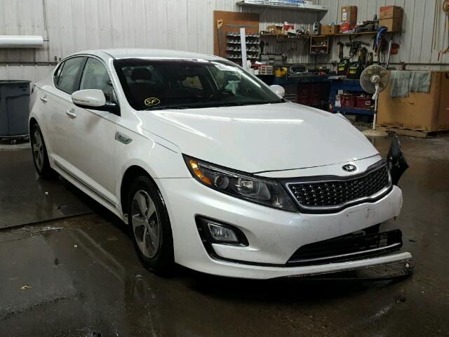 KNAGM4AD2E5069758 - 2014 KIA OPTIMA HYB WHITE photo 1