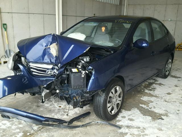 KMHDU4AD1AU142524 - 2010 HYUNDAI ELANTRA BL BLUE photo 2