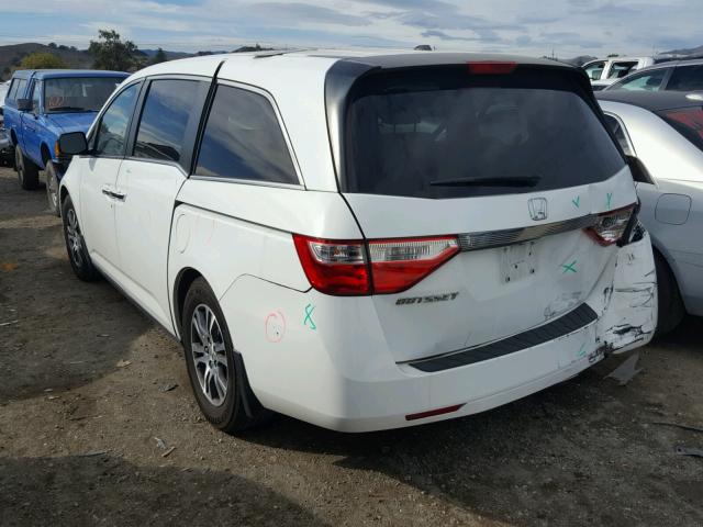 5FNRL5H67BB008265 - 2011 HONDA ODYSSEY EX WHITE photo 3