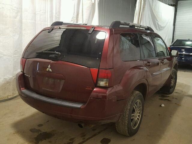 4A4MN31S27E055382 - 2007 MITSUBISHI ENDEAVOR S MAROON photo 4