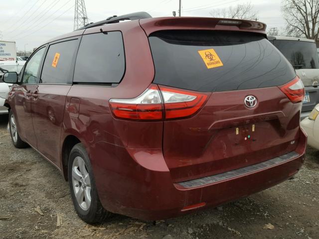 5TDKK3DCXGS733317 - 2016 TOYOTA SIENNA LE RED photo 3