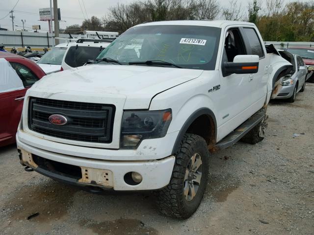 1FTFW1ET2DKE97371 - 2013 FORD F150 SUPER WHITE photo 2