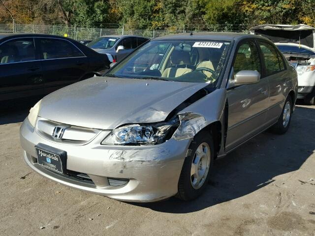 JHMES96605S011493 - 2005 HONDA CIVIC HYBR BEIGE photo 2