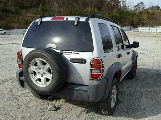 1J4GL48K42W114029 - 2002 JEEP LIBERTY SP SILVER photo 4