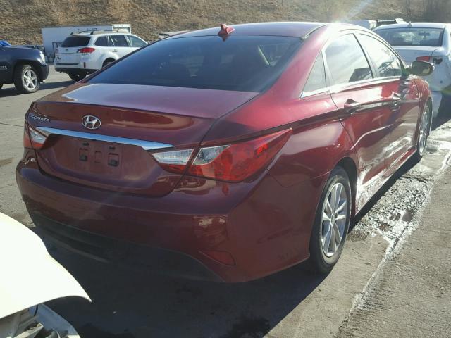 5NPEB4AC1EH821408 - 2014 HYUNDAI SONATA GLS RED photo 4