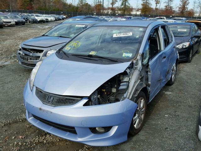 JHMGE876X9C004107 - 2009 HONDA FIT SPORT BLUE photo 2