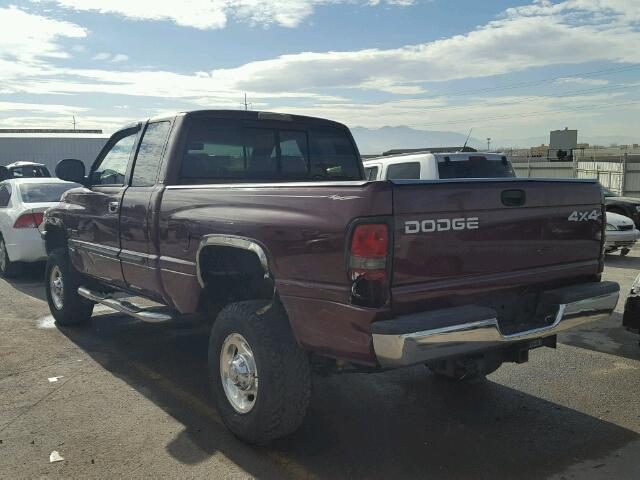 3B7KF23612M216328 - 2002 DODGE RAM 2500 MAROON photo 3