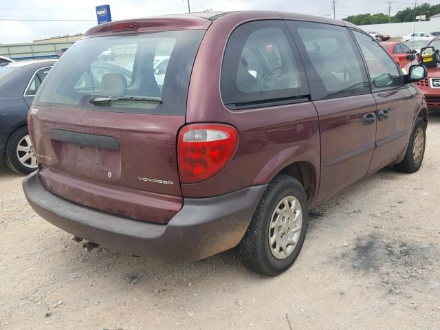 1C4GJ25B42B519318 - 2002 CHRYSLER VOYAGER MAROON photo 4