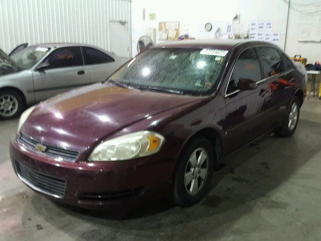 2G1WT58N279278969 - 2007 CHEVROLET IMPALA LT MAROON photo 2