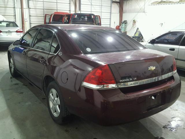 2G1WT58N279278969 - 2007 CHEVROLET IMPALA LT MAROON photo 3