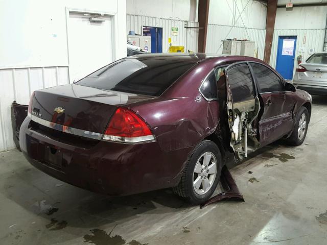 2G1WT58N279278969 - 2007 CHEVROLET IMPALA LT MAROON photo 4